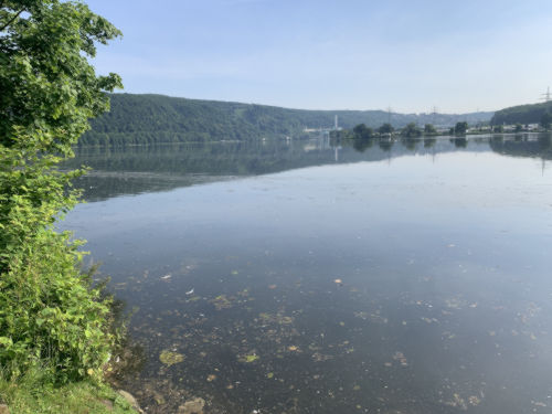 Harkortsee in Blickrichtung Norden in Richtung Cuno-Kraftwerk, welches man gut erkennen kann.