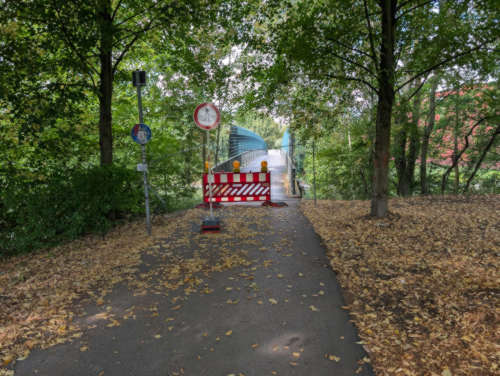 Nordsternradweg Baustelle am Rhein-Herne-Kanal