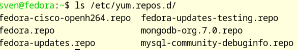 the short overview about my installed repos