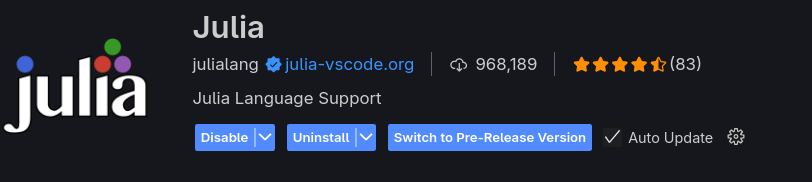 Julia Extension in Visual Studio Code