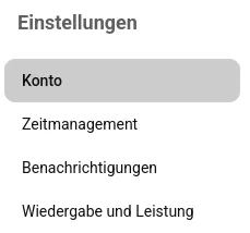 Wiedergabe und Leistung ganz unten anklicken (Browseransicht)