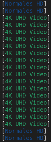 4K Ausgabe in der Kommadozeile von dem Script. Aus Datenschutzgründen zeige ich jetzt natürlich nicht den Pfad der Dateien. 